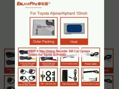 1080P 4 Way Driving Recorder 360 Car Camera System per Toyota ALPHARD
