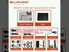 Sistema di videocamera 360 per Hyundai Santafe da 12,3 pollici