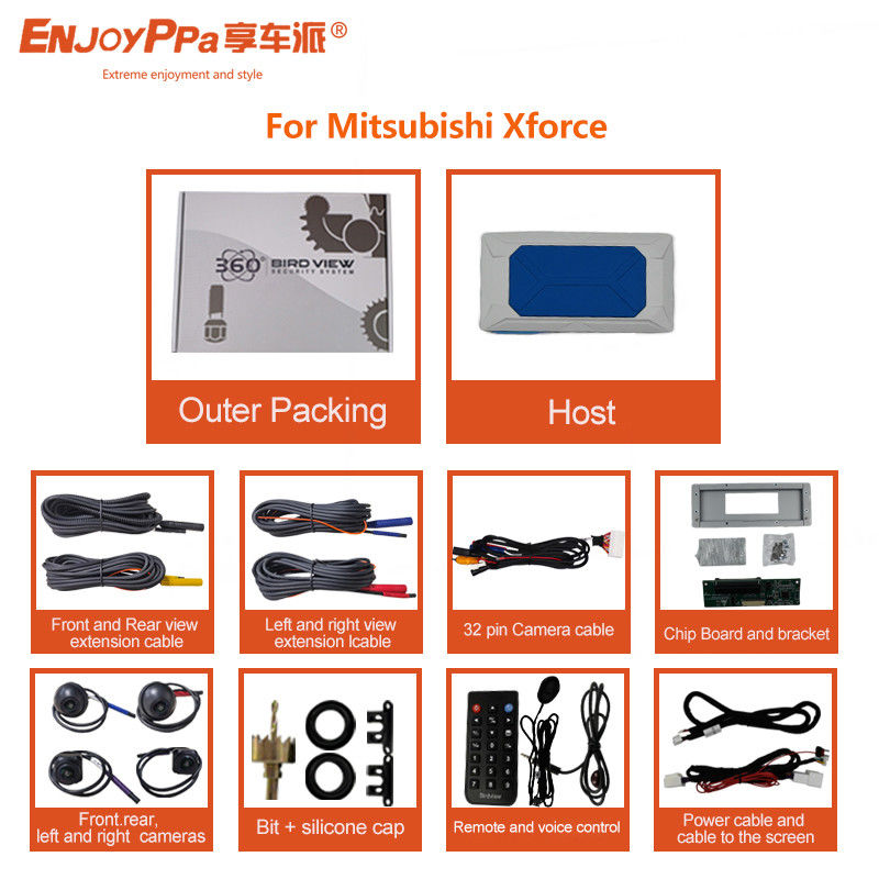 Sistema di telecamere 360° impermeabile 1080P per Mitsubishi Xforce 8 pollici