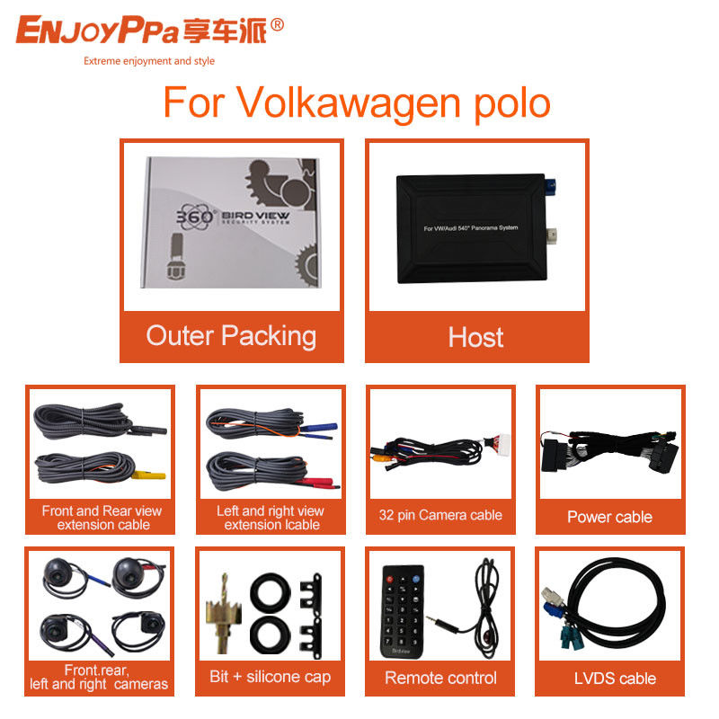 Schermata LCD 360 gradi Kit per la registrazione a quattro vie di Volkswagen Polo