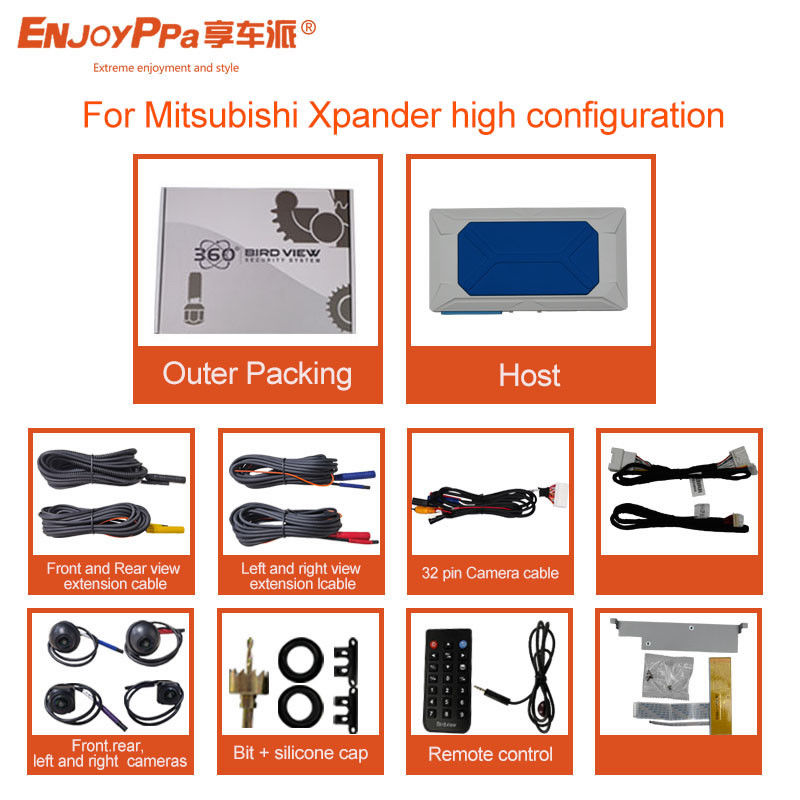 Sistema di sicurezza con telecamera per auto 12V 360 per Mitsubishi Xpander 9 Inch Assist Parking