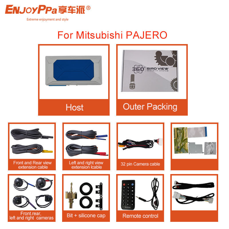 Sistema di telecamere per auto 1080P 360 per Mitsubishi Pajero con telecamere a visione notturna impermeabili