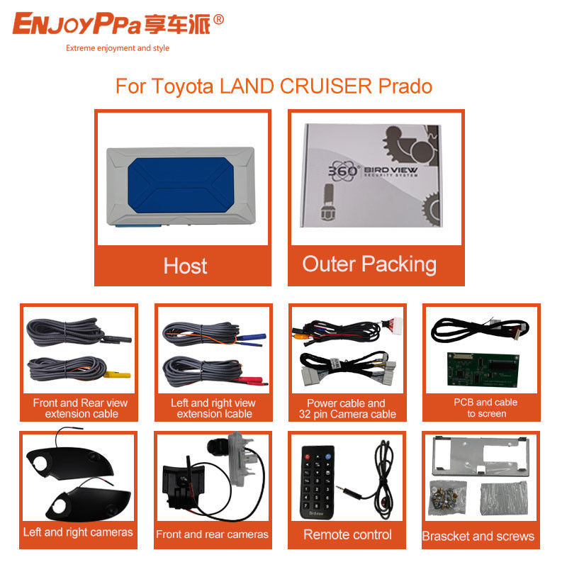 Sistema di telecamera per auto da 7 pollici per Toyota Prado con visione notturna HD