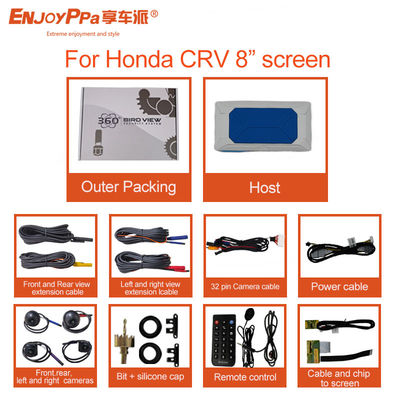 Sistema di telecamere per auto resistenti all'acqua 360 per Honda CRV 8 pollici con telecamere HD a vista d'uccello