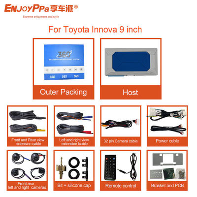 Bird View 360 Car Camera System per Toyota Innova Assistenza al parcheggio da 9 pollici 4 telecamere